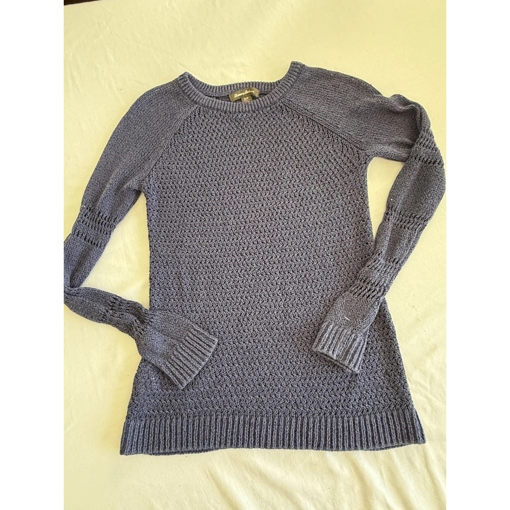 Tommy Bahama Womens Blue Knit Long Sleeve Pullover Sweater Small
